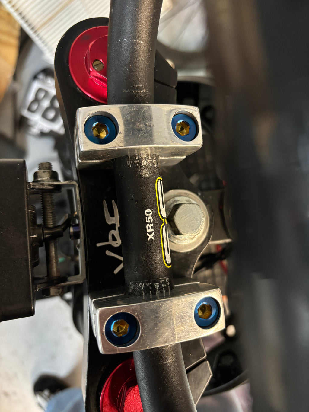 Triple Clamp Bar Mount Titanium Bolts!